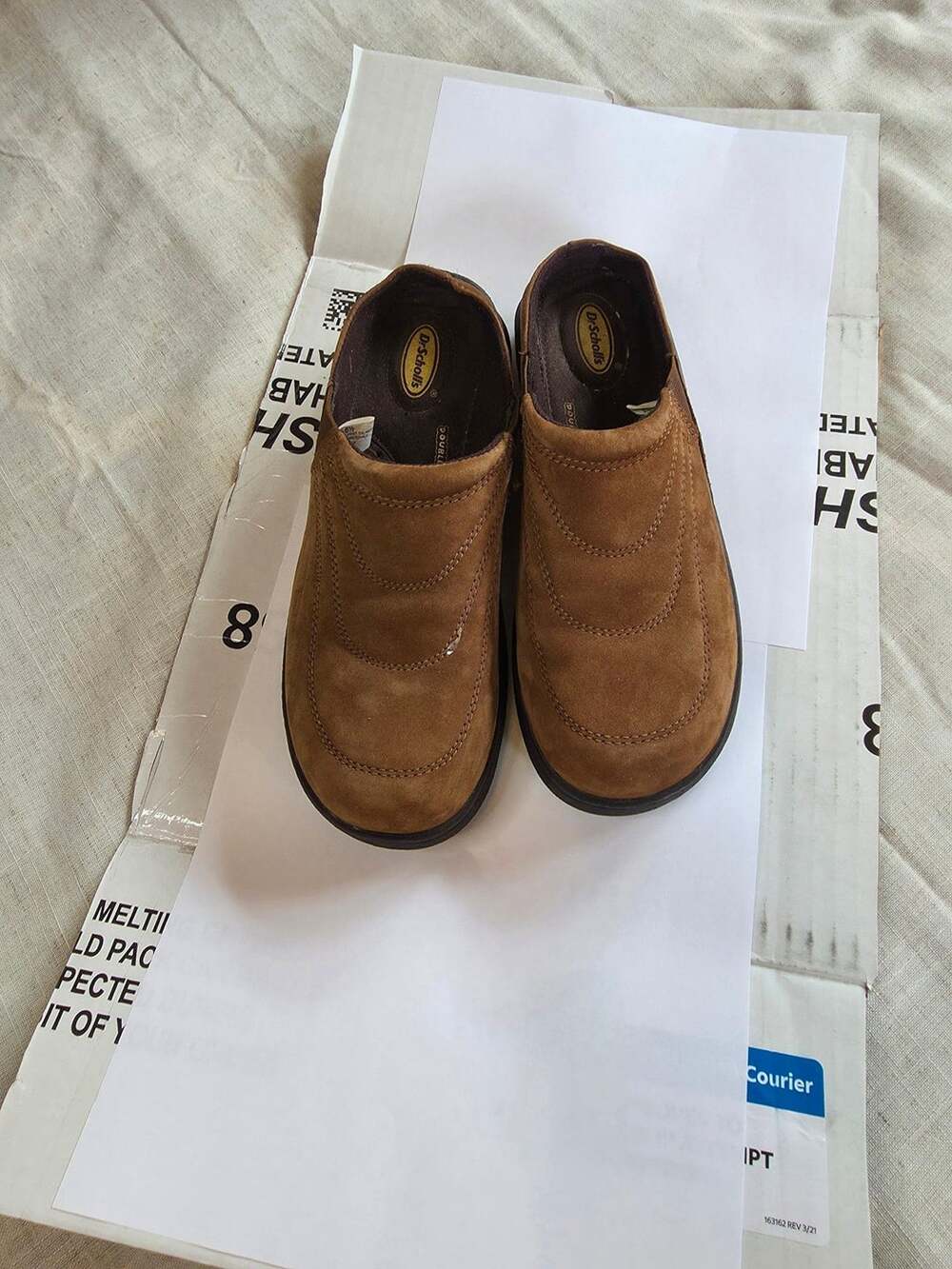 Dr. Scholl's Idabell Clog Size 6.5 Brown Suede Leather Mule Shoes